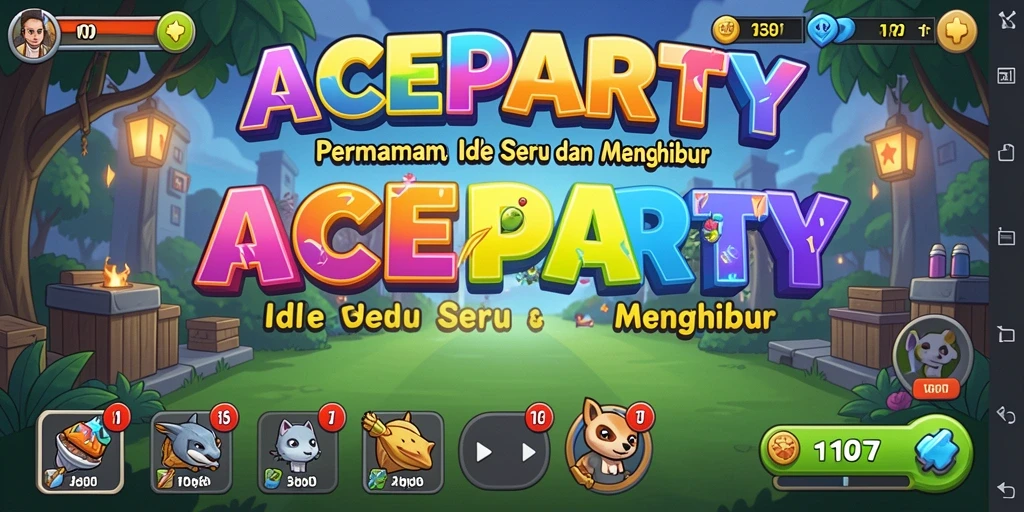 Tampilan gameplay seru di ACEPARTY, menampilkan karakter aktif.