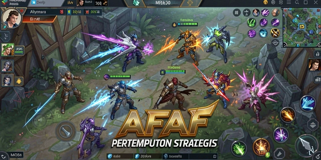 Gameplay seru AFAF dalam aksi pertempuran MOBA.