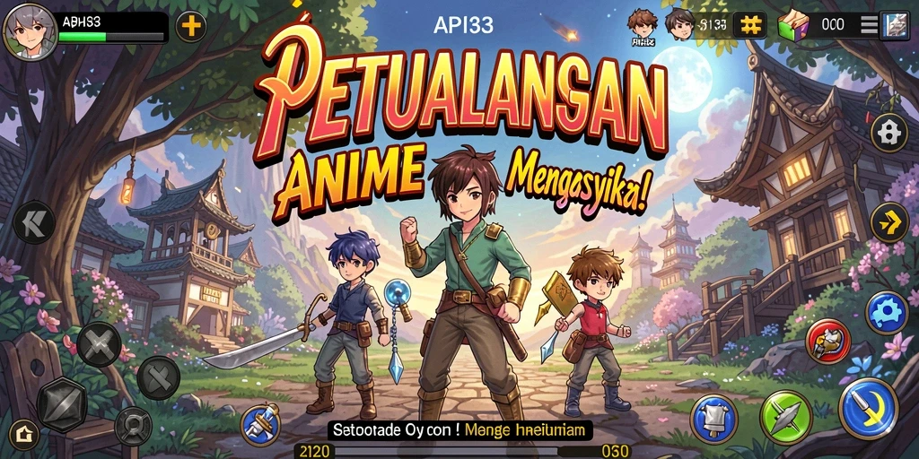Tampilan gameplay yang menampilkan karakter anime penuh aksi.
