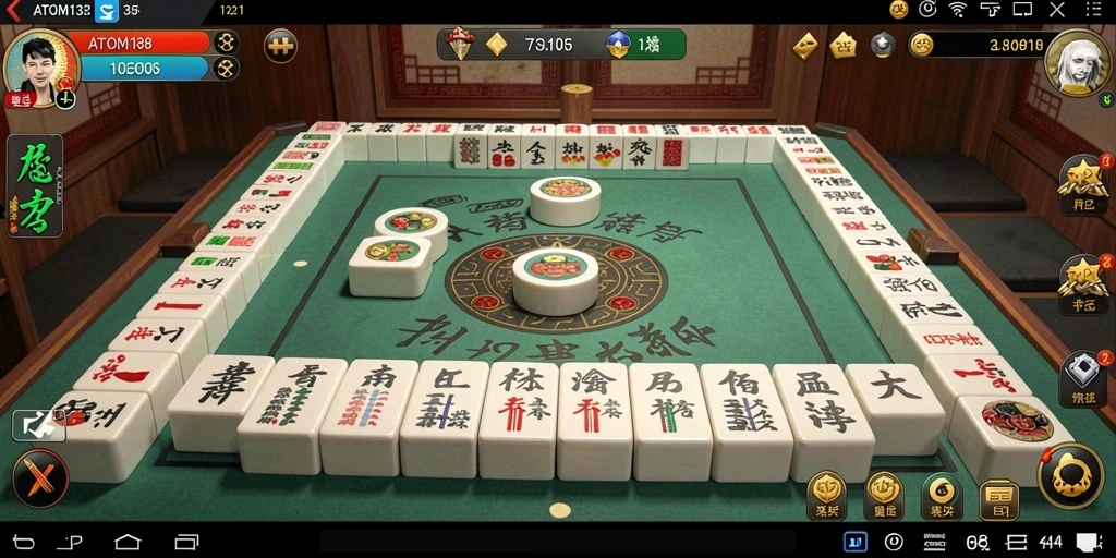 Tampilan gameplay Mahjong yang seru dan menarik di ATOM138.