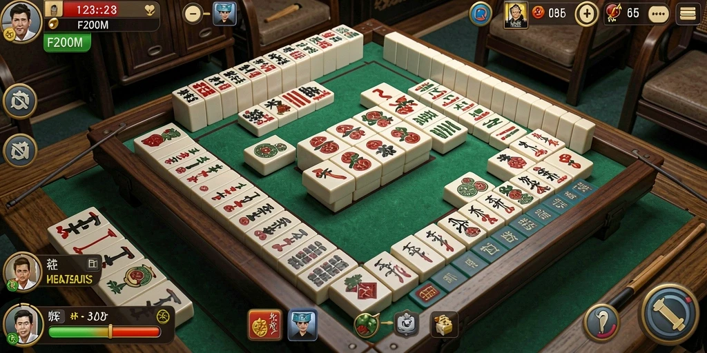 Tampilan gameplay F200M dengan aksi mencocokkan ubin Mahjong yang menarik.