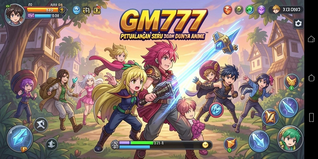 Tampilan gameplay seru dalam GM777 yang penuh aksi Anime.