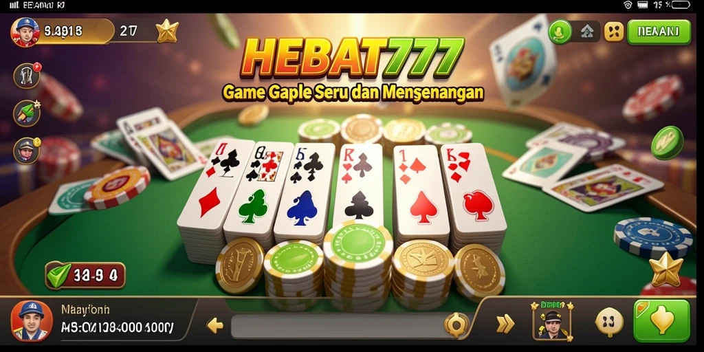 Tampilan gameplay seru HEBAT777 yang menghadirkan momen seru Gaple.