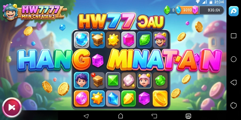 Tampilan gameplay HW777 yang seru dengan pencocokan elemen Match-3.