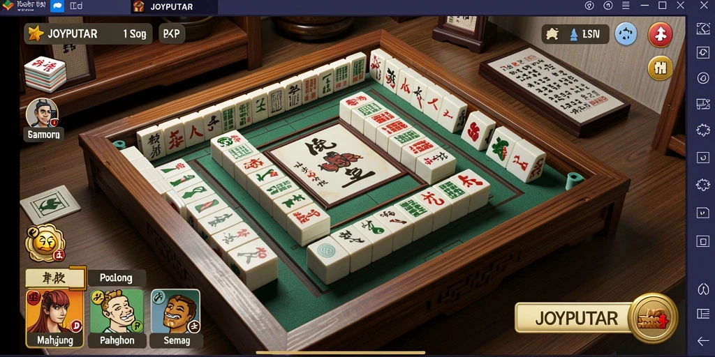 Tampilan menarik dari gameplay Mahjong di JOYPUTAR.