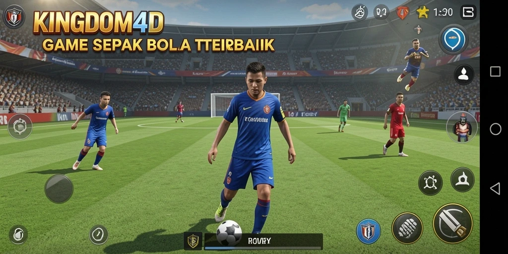 Tampilan gameplay KINGDOM4D yang menakjubkan dan penuh aksi sepak bola.