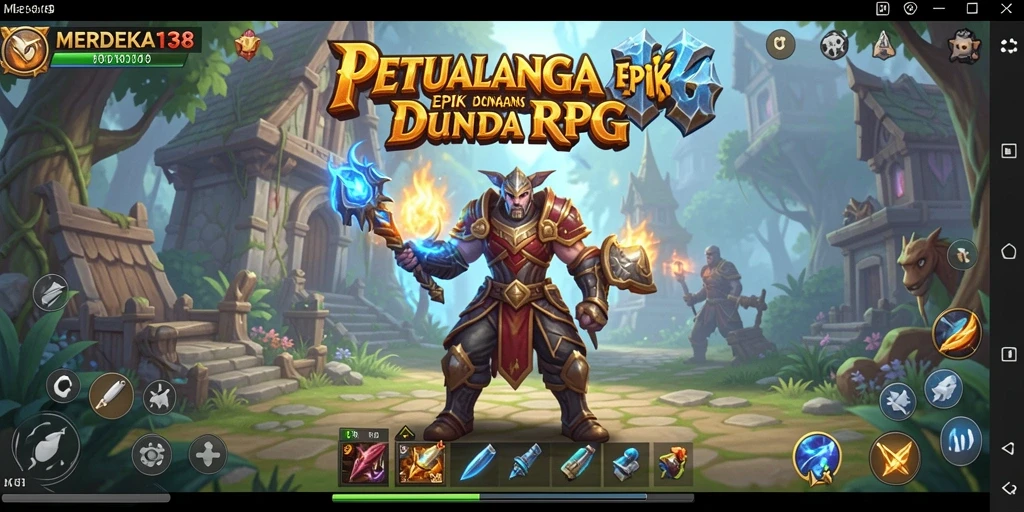 Tangkapan layar menunjukkan aksi seru dalam game RPG MERDEKA138.