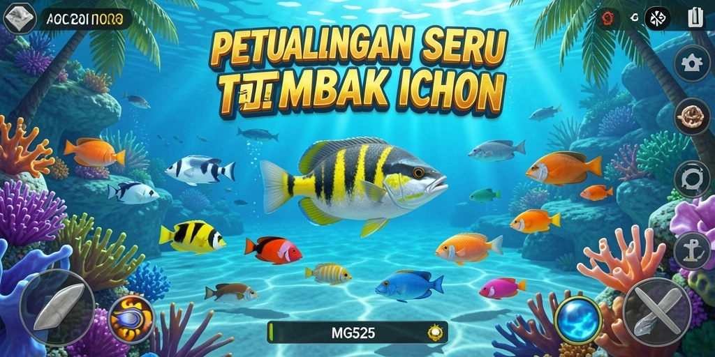 Tampilan gameplay MG525 menampilkan aksi seru menembak ikan.