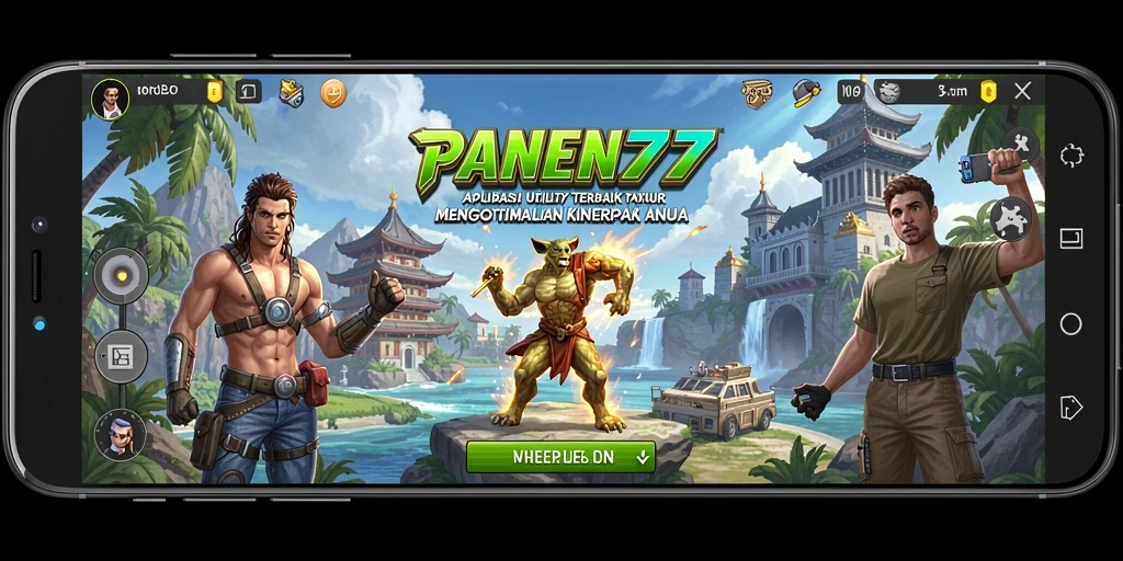 Tampilan antarmuka utama aplikasi PANEN77 yang user-friendly.