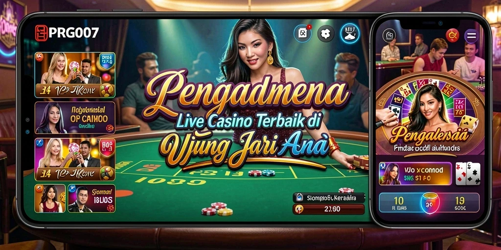 Tampilan menarik dari gameplay Live Casino PRG007 dengan dealer langsung.