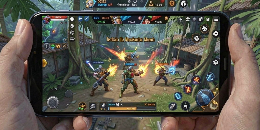 Tangkapan layar gameplay strategis dari QQ222 menampilkan pertarungan taktis yang mendebarkan.