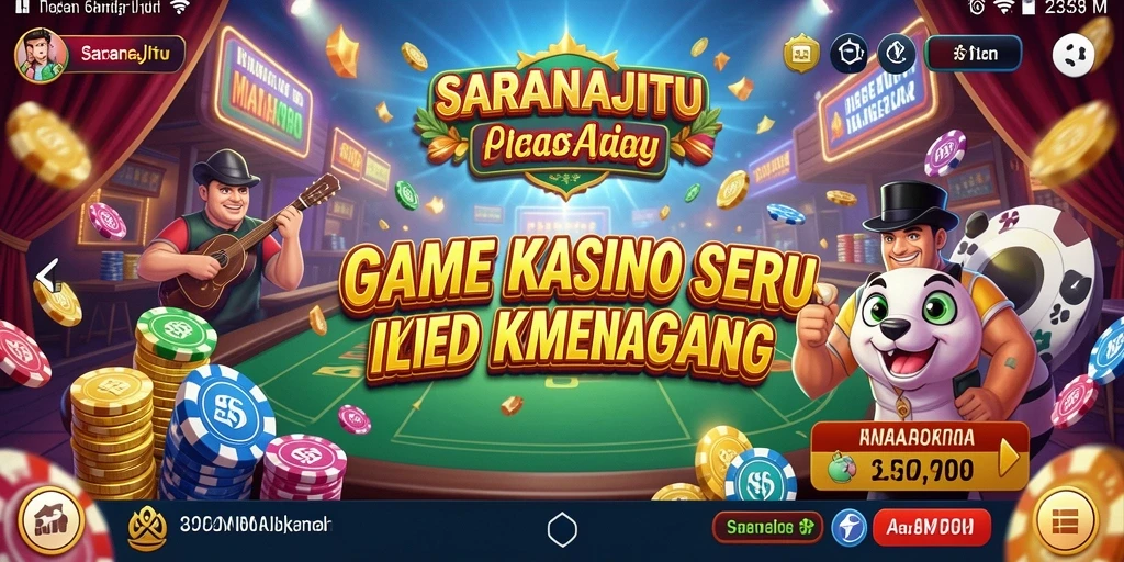 Screenshot menunjukkan gameplay menarik dari SARANAJITU dengan berbagai permainan Kasino.