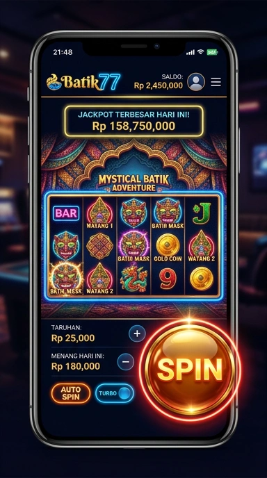 Halaman detail aplikasi yang menampilkan informasi dan ulasan pengguna batik77.
